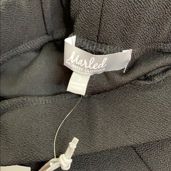 Ladies black textured pull on pants - Picture 3 of 6